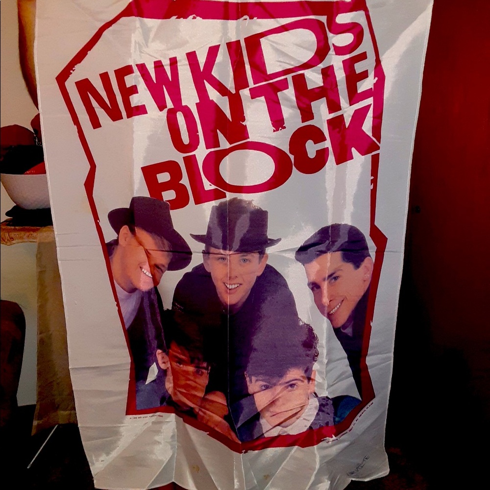 Rare vintage New kids on the block cloth poster.